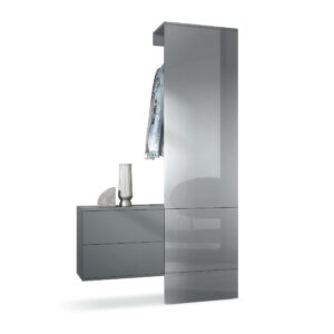 Wohnli Möbelsuche - GARDEROBE Carlton Paneel in Grau Hochglanz