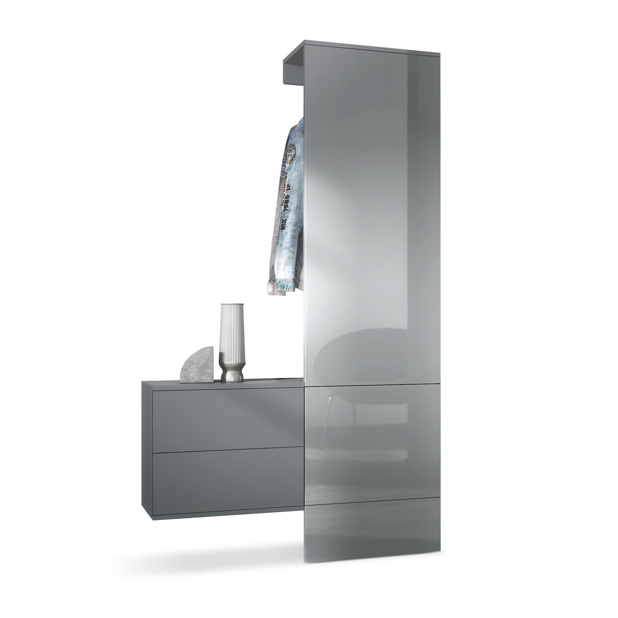 wohnli-moebel-suche-800000584602 Wohnli Möbelsuche - GARDEROBE Carlton Paneel in Grau Hochglanz
