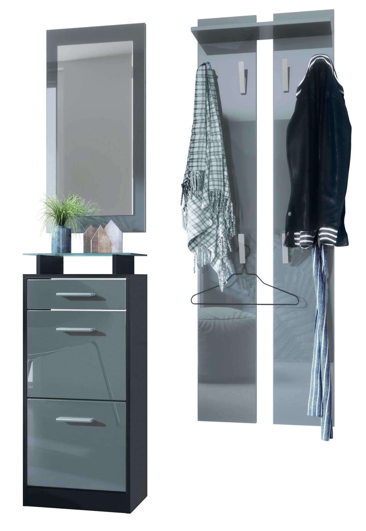 wohnli-moebel-suche-800000584775 Wohnli Möbelsuche - GARDEROBE Loret Front in Grau Hochglanz