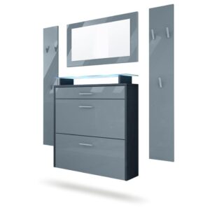 wohnli-moebel-suche-800000584861 Wohnli Möbelsuche - GARDEROBE Malea Fronten in Grau Hochglanz