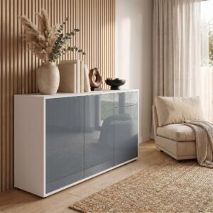 wohnli-moebel-suche-800000587449-1 KOMMODE Ben Front in Grau Hochglanz Holzwerkstoff Vladon Möbel > Kommoden & Schubladenschränke > Kommoden Grau