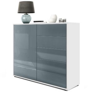 Wohnli Möbelsuche - KOMMODE Ben Front in Grau Hochglanz