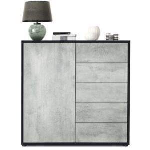 wohnli-moebel-suche-800000587552-1 KOMMODE Ben Front in Beton Oxid Optik Holzwerkstoff Vladon Möbel > Kommoden & Schubladenschränke > Kommoden Grau