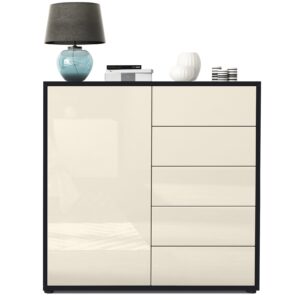 wohnli-moebel-suche-800000587604-1 KOMMODE Ben Front in Creme Hochglanz Holzwerkstoff Vladon Möbel > Kommoden & Schubladenschränke > Kommoden Weiß
