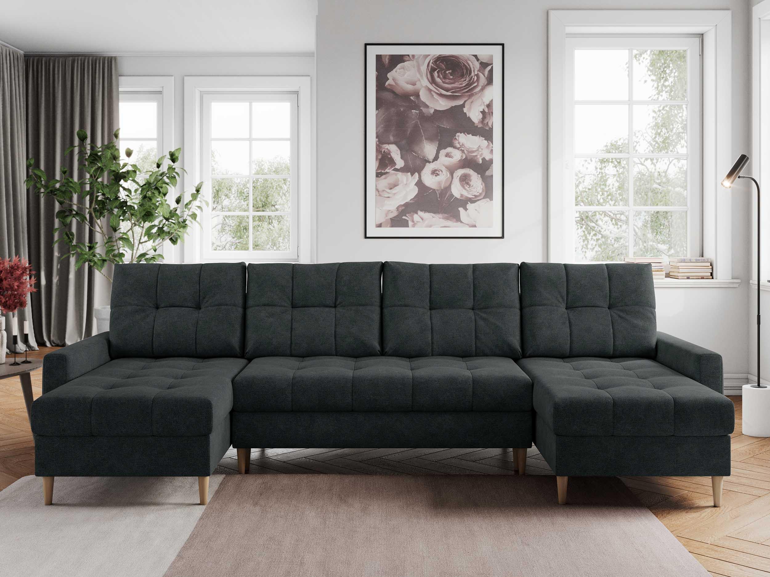 wohnli-moebel-suche-800000587743-1 WOHNLANDSCHAFT Colin U Struktur Dunkelgrau Textil MKS Möbel > Sofas & Couches > Wohnlandschaften > Wohnlandschaften U-Form Grau