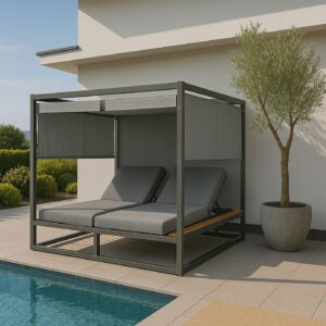 LOUNGE-GARTENLIEGE Hellgrau Textil MCW Garten & Outdoor > Gartenmöbel > Gartenliegen Grau