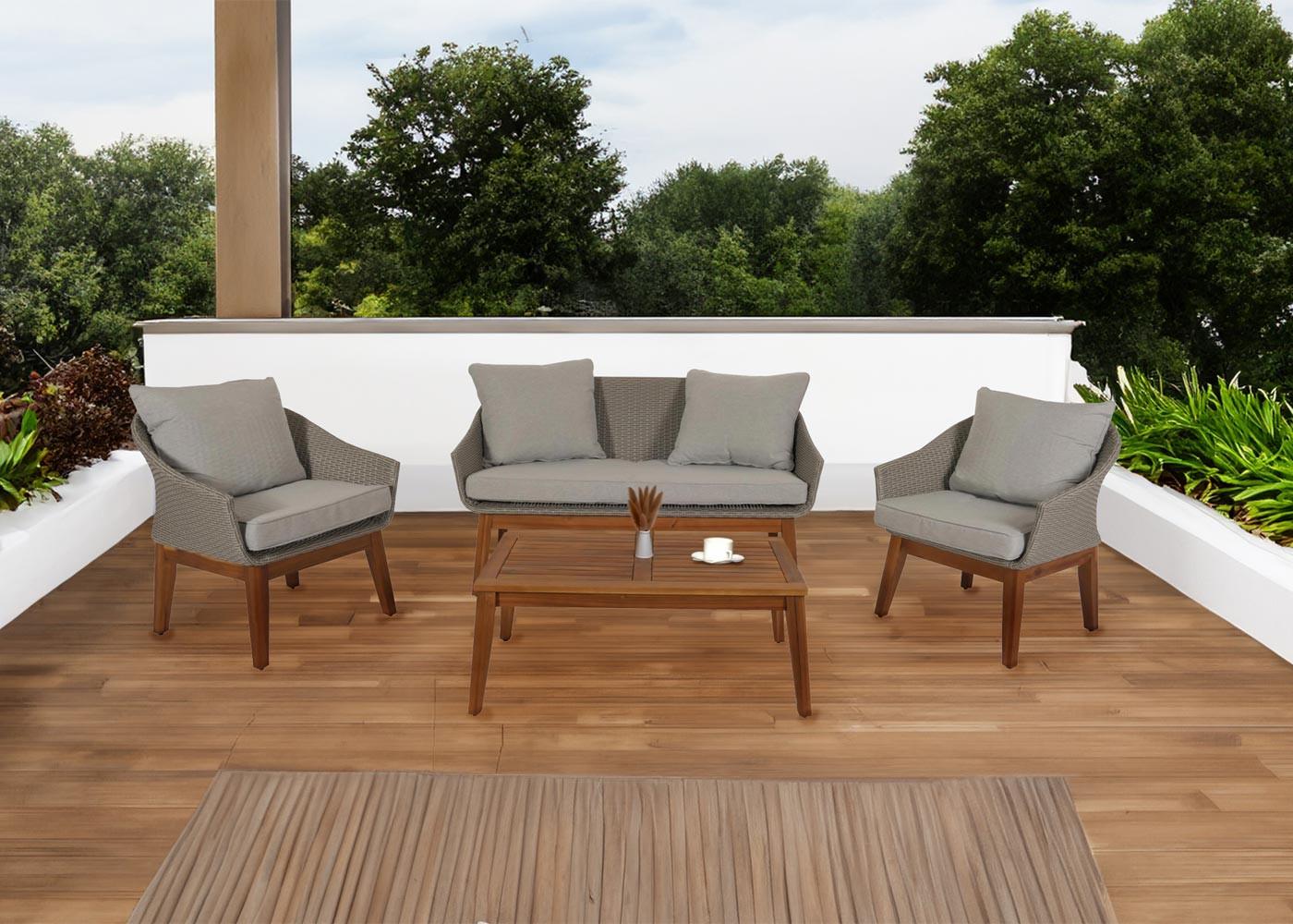wohnli-moebel-suche-800000588055-1 GARTENGARNITUR Grau Holz MCW Garten & Outdoor > Gartenmöbel > Gartenmöbel-Sets Grau