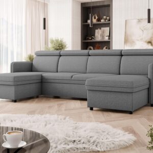 WOHNLANDSCHAFT Barcelo U Textil MIRJAN24 Möbel > Sofas & Couches > Wohnlandschaften > Wohnlandschaften U-Form Grau