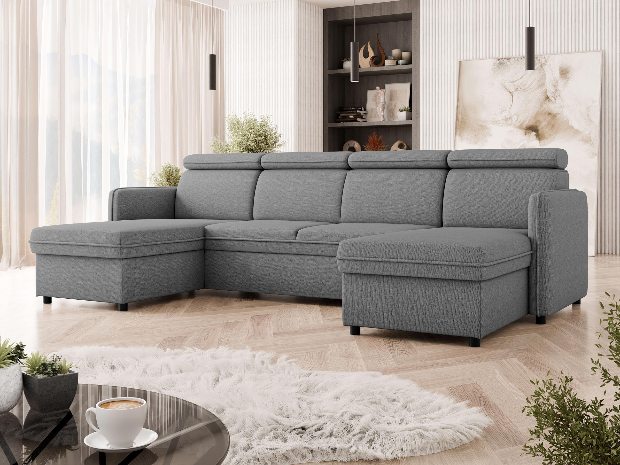 WOHNLANDSCHAFT Barcelo U Textil MIRJAN24 Möbel > Sofas & Couches > Wohnlandschaften > Wohnlandschaften U-Form Grau