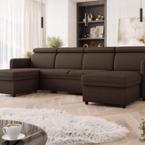 WOHNLANDSCHAFT Barcelo U Textil MIRJAN24 Möbel > Sofas & Couches > Wohnlandschaften > Wohnlandschaften U-Form Braun