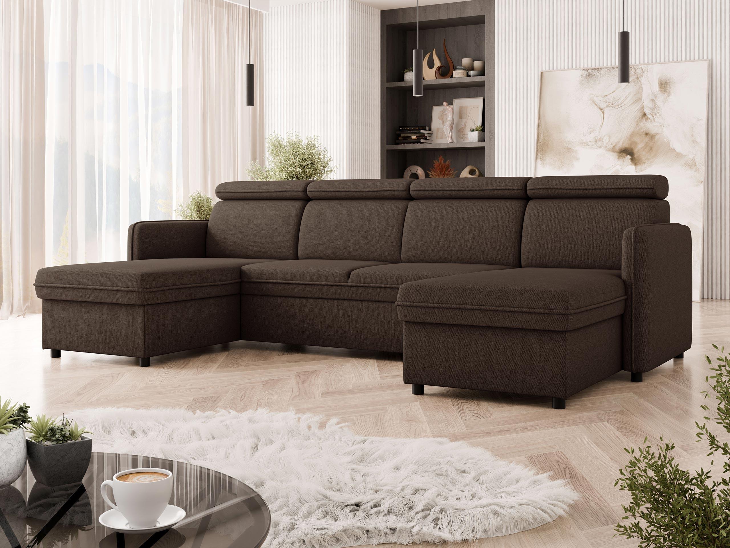 WOHNLANDSCHAFT Barcelo U Textil MIRJAN24 Möbel > Sofas & Couches > Wohnlandschaften > Wohnlandschaften U-Form Braun