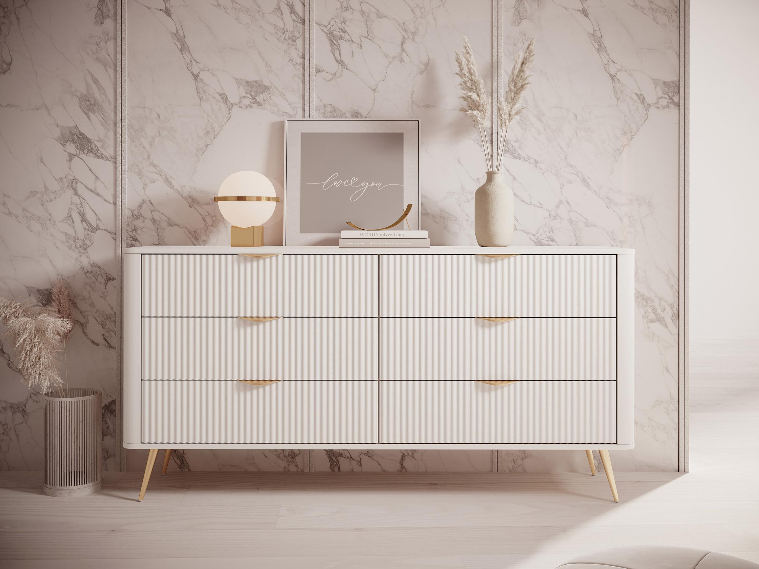 KOMMODE Lante 6S Holzwerkstoff MIRJAN24 Möbel > Kommoden & Schubladenschränke > Kommoden Beige
