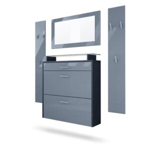 wohnli-moebel-suche-800000591036 Wohnli Möbelsuche - GARDEROBE Malea Fronten in Grau Hochglanz