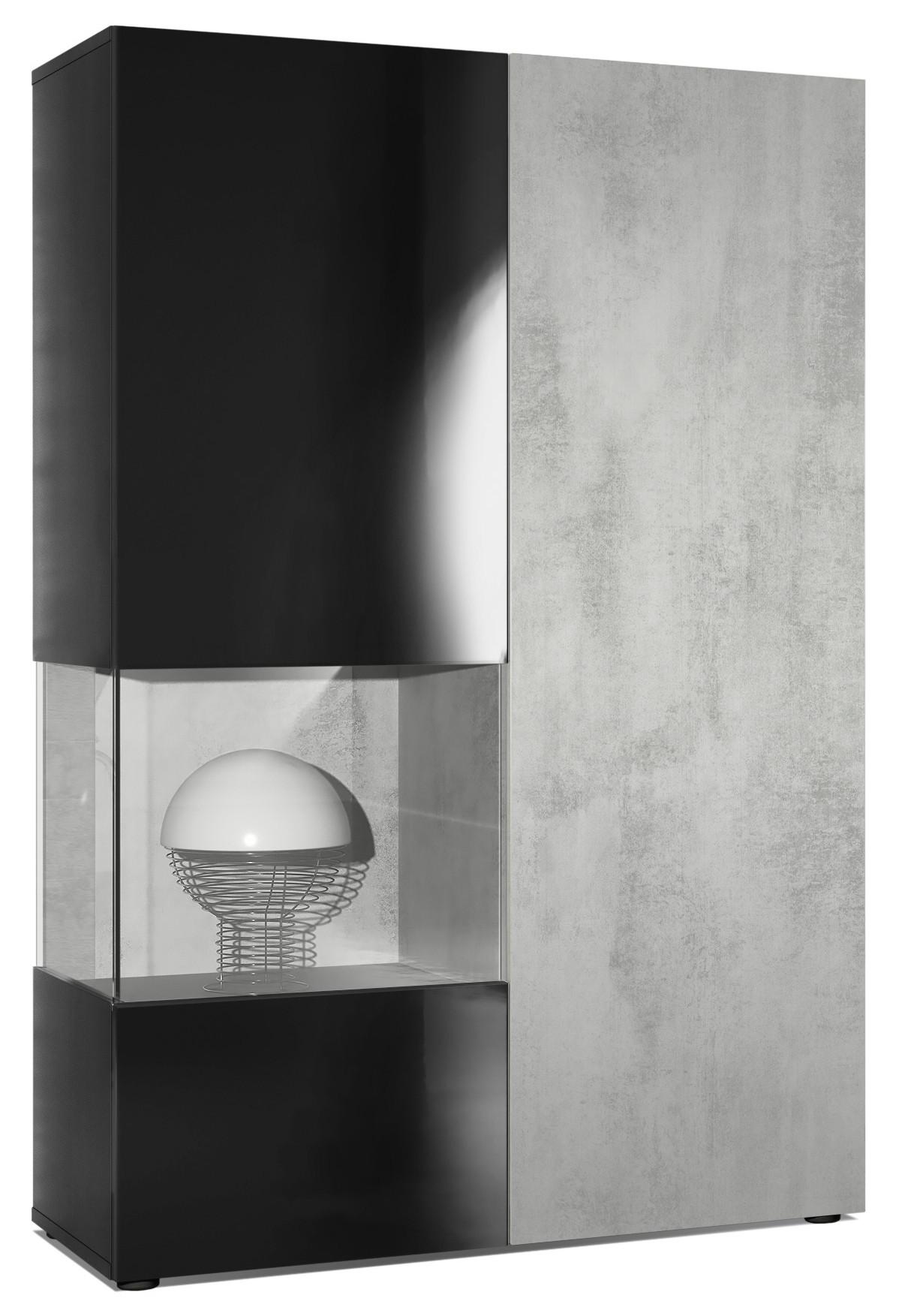 wohnli-moebel-suche-800000591043 Wohnli Möbelsuche - VITRINE Morena Tür und Einsatz in Beton Oxid Optik