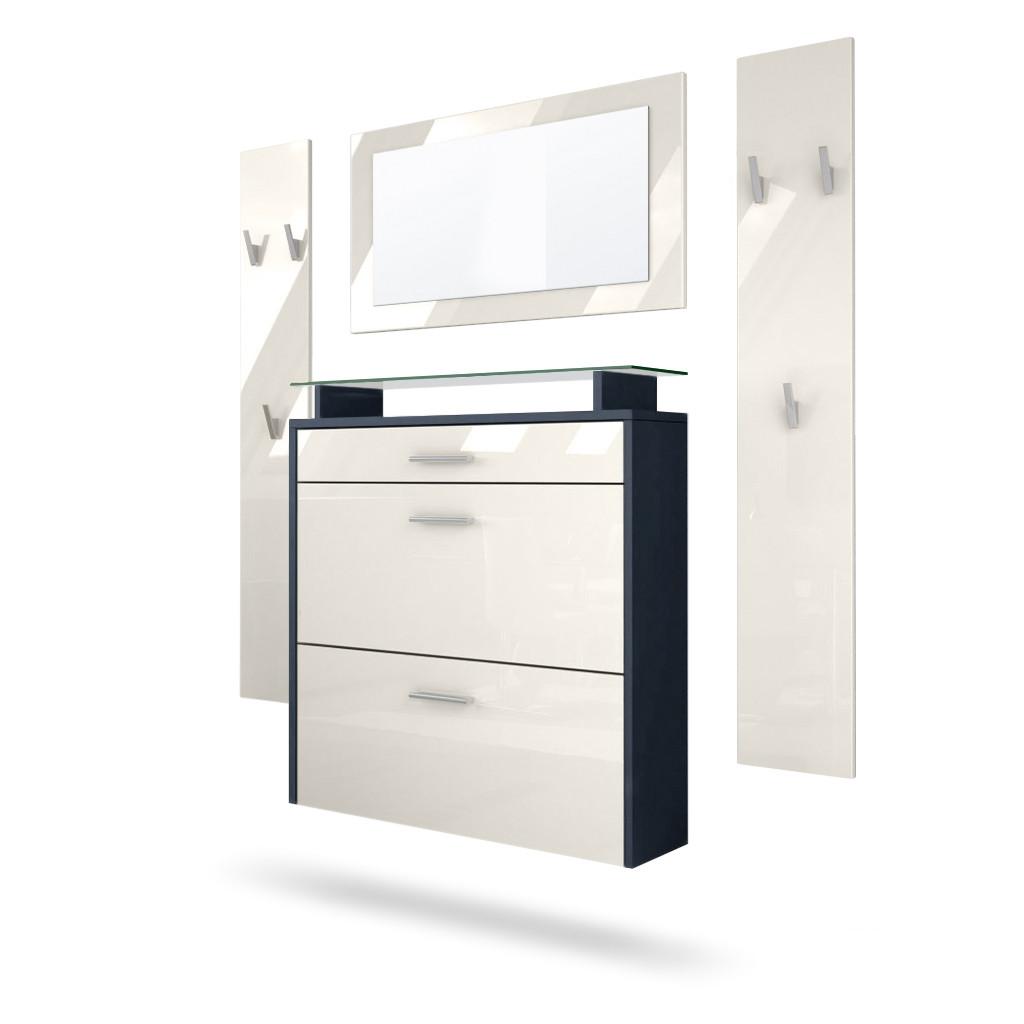 Wohnli Möbelsuche - GARDEROBE Malea Fronten in Creme Hochglanz