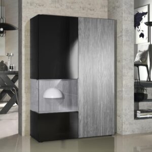 wohnli-moebel-suche-800000591060-1 VITRINE Morena Tür und Einsatz in Avola-Anthrazit Holzwerkstoff Vladon Möbel > Schränke > Vitrinen Anthrazit