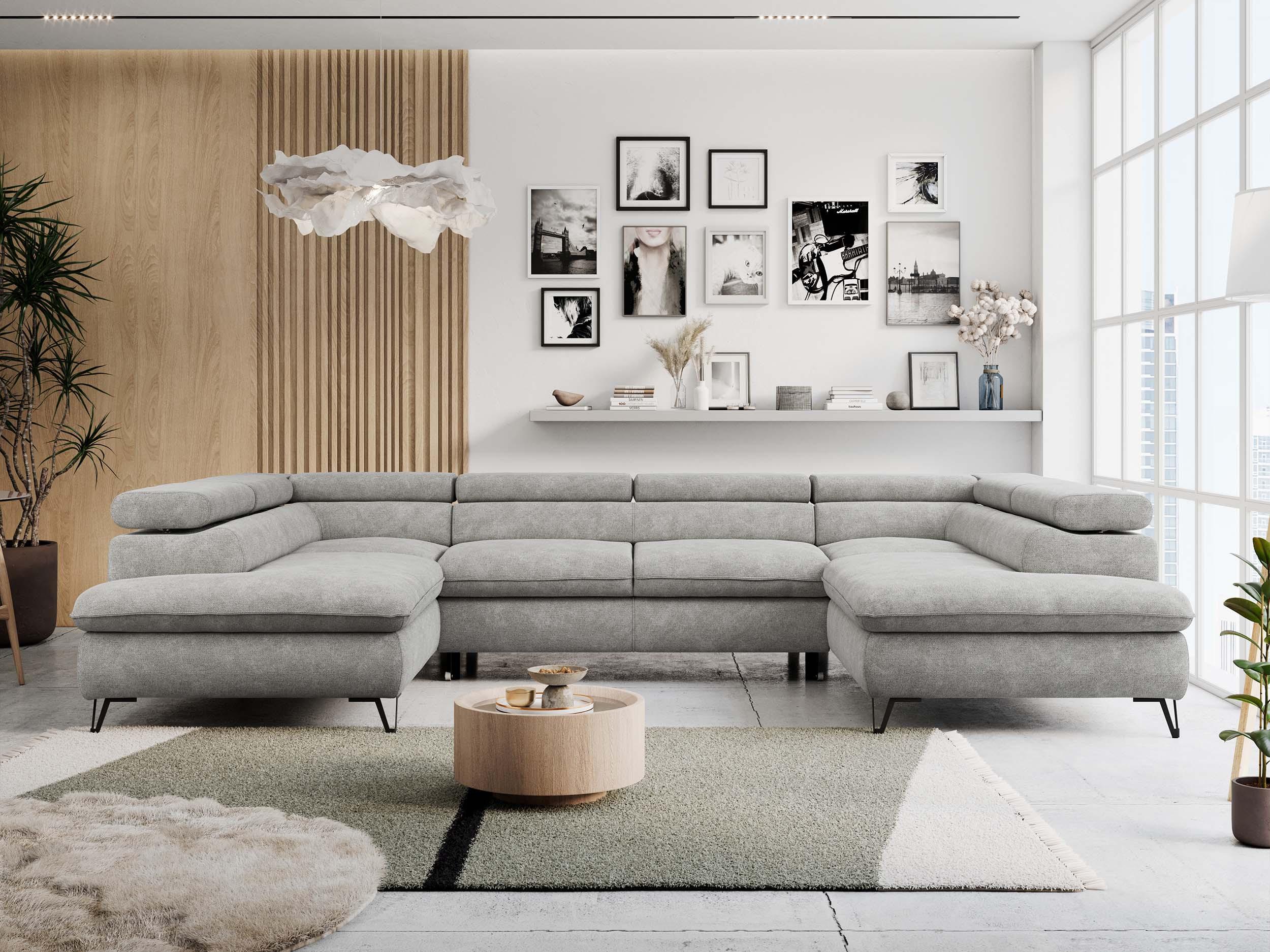 wohnli-moebel-suche-800000593732-1 WOHNLANDSCHAFT PETER U Struktur Hellgrau Textil MKS Möbel > Sofas & Couches > Wohnlandschaften > Wohnlandschaften U-Form Grau