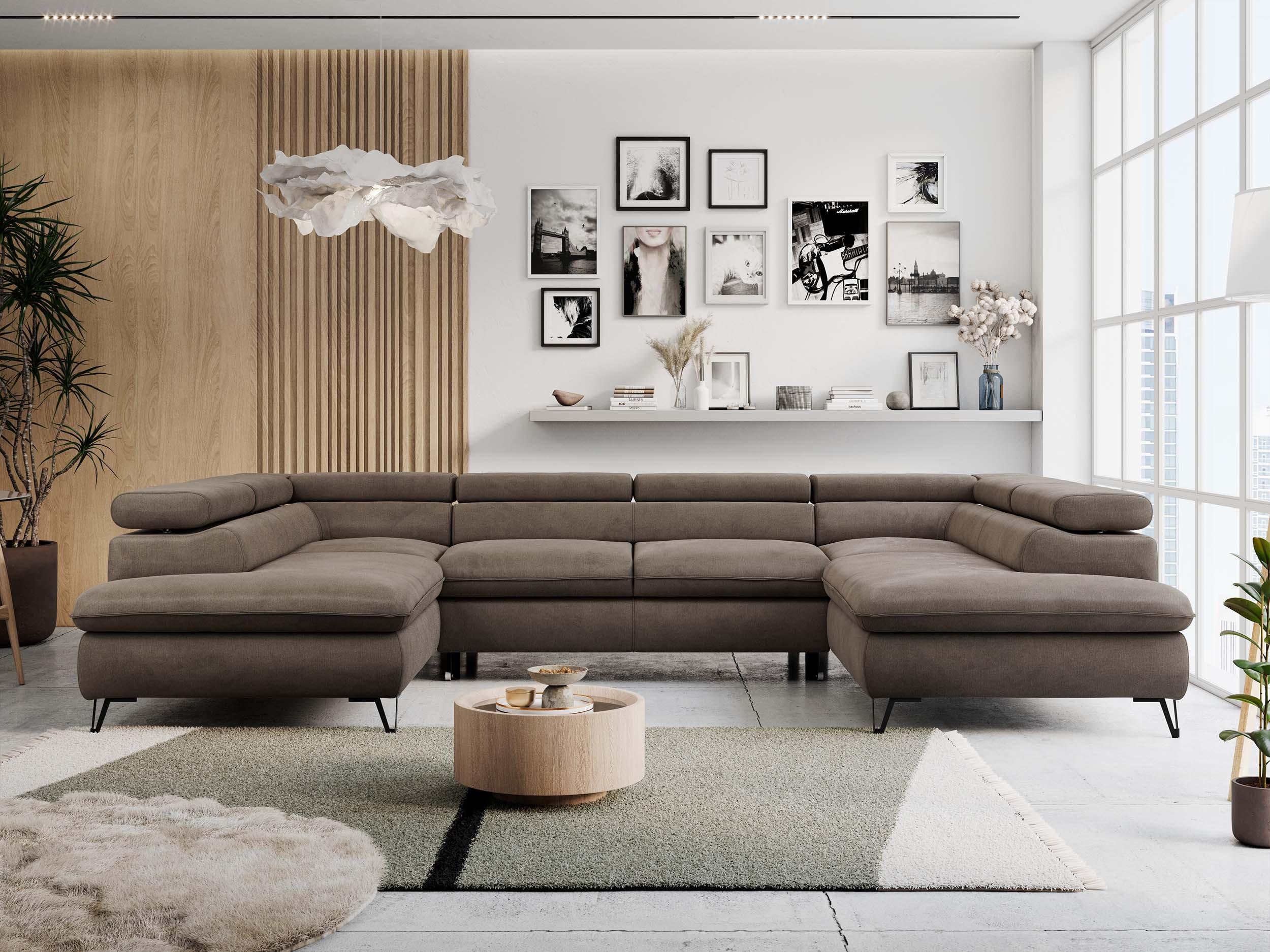 wohnli-moebel-suche-800000593748-1 WOHNLANDSCHAFT PETER U Velvet Braun Textil MKS Möbel > Sofas & Couches > Wohnlandschaften > Wohnlandschaften U-Form Braun