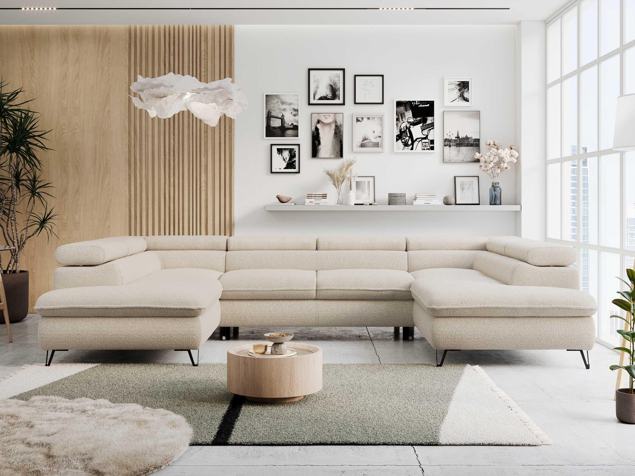 wohnli-moebel-suche-800000593753-1 WOHNLANDSCHAFT PETER U Boucle Beige Textil MKS Möbel > Sofas & Couches > Wohnlandschaften > Wohnlandschaften U-Form Beige