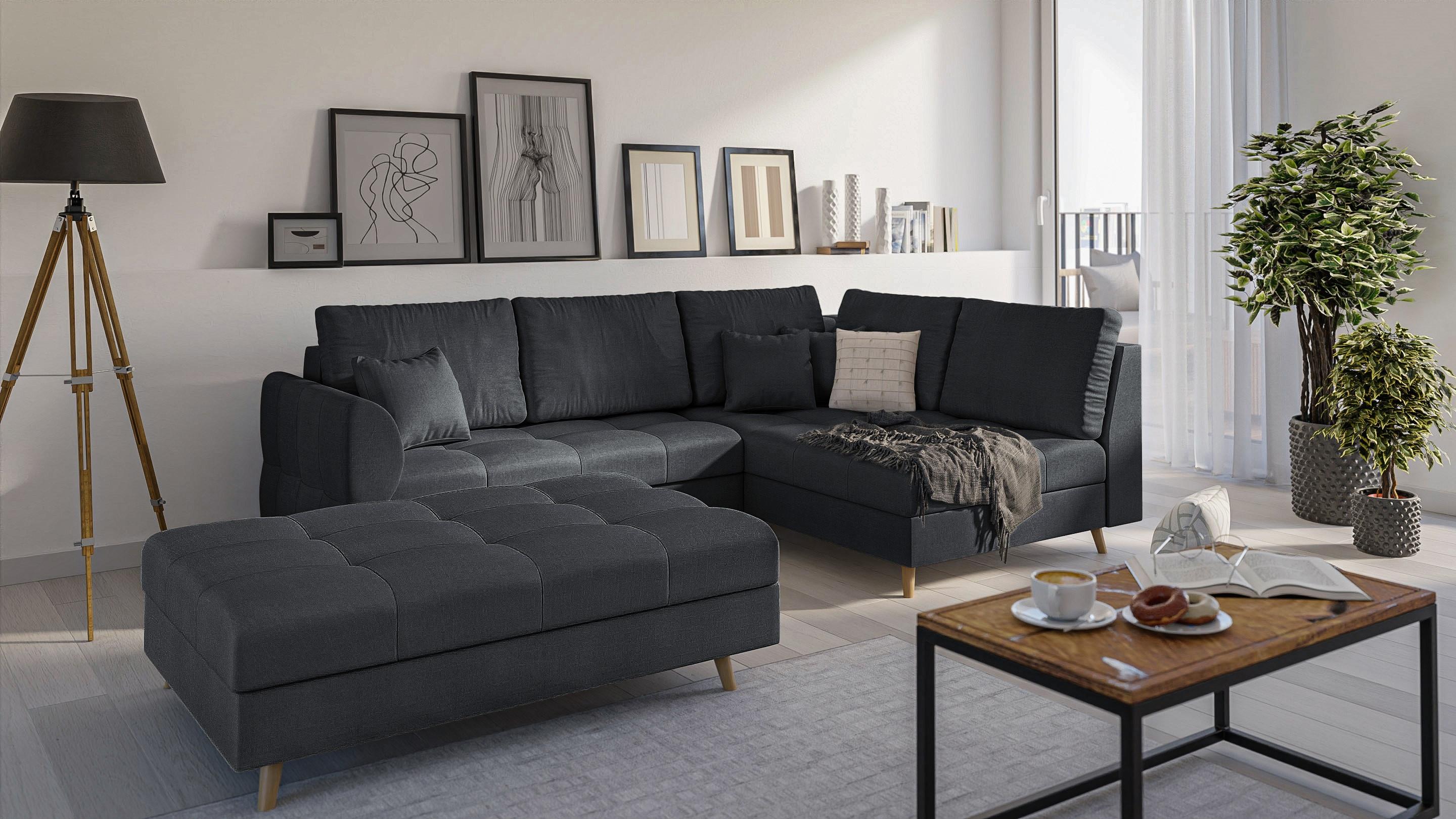 wohnli-moebel-suche-800000595172-1 HOCKER Lorine Mikrofaser Anthrazit Textil S-Style Möbel Möbel > Sessel > Hocker Anthrazit