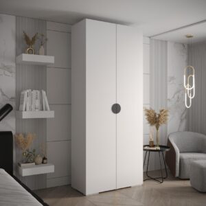 wohnli-moebel-suche-800000595337-1 DREHTÜRENSCHRANK 236.7/100/47 2-türig Holz MÖBEL KRYSPOL Möbel > Schränke > Kleiderschränke > Drehtürenschränke Weiß
