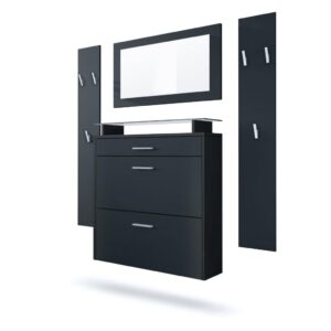 Wohnli Möbelsuche - GARDEROBE Malea Front in Schwarz matt