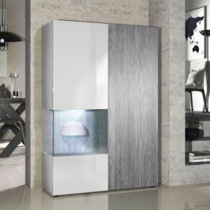 wohnli-moebel-suche-800000596727-1 VITRINE Morena Tür und Einsatz in Avola-Anthrazit Holzwerkstoff Vladon Möbel > Schränke > Vitrinen Anthrazit