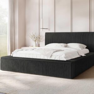 wohnli-moebel-suche-800000602000-1 POLSTERBETT Glexi Cord Textil MIRJAN24 Möbel > Betten > Polsterbetten Grau