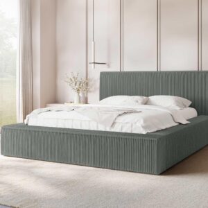wohnli-moebel-suche-800000602007-1 POLSTERBETT Glexi Cord Textil MIRJAN24 Möbel > Betten > Polsterbetten Grau
