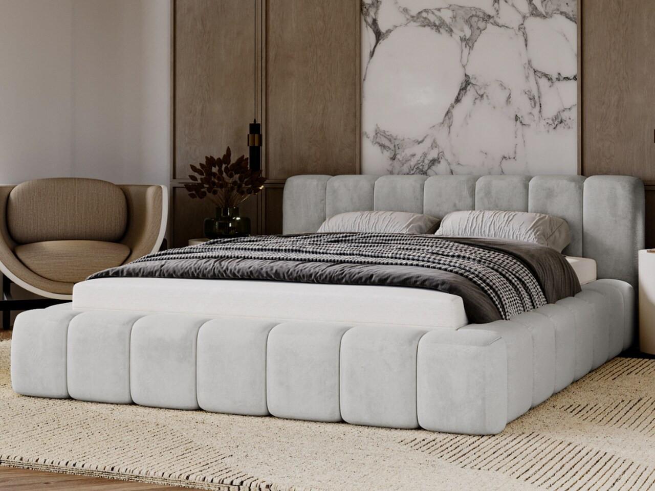 wohnli-moebel-suche-800000608044-1 POLSTERBETT Ibiza 160x200 Hellgrau Textil Graingold Möbel > Betten > Polsterbetten Grau
