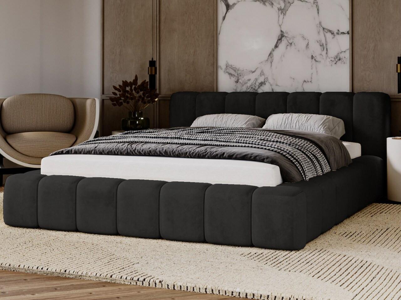 POLSTERBETT Ibiza 160x200 Schwarz Textil Graingold Möbel > Betten > Polsterbetten Schwarz