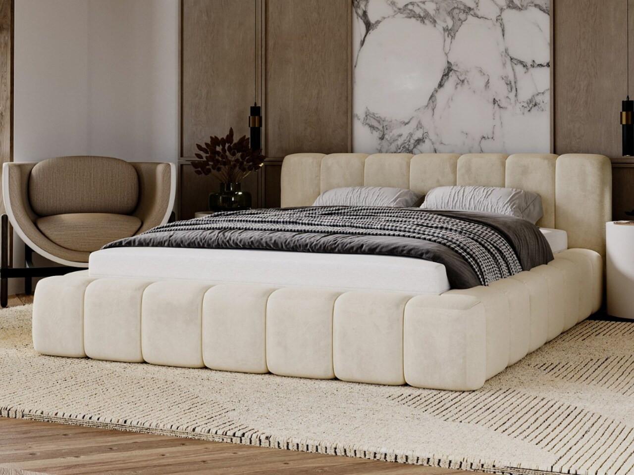 POLSTERBETT Ibiza 160x200 Creme Textil Graingold Möbel > Betten > Polsterbetten Weiß