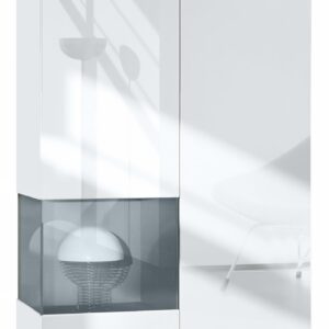 Wohnli Möbelsuche - VITRINE Morena Einsatz in Grau Hochglanz