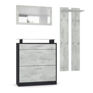 Wohnli Möbelsuche - GARDEROBE Loret Front in Beton Oxid Optik