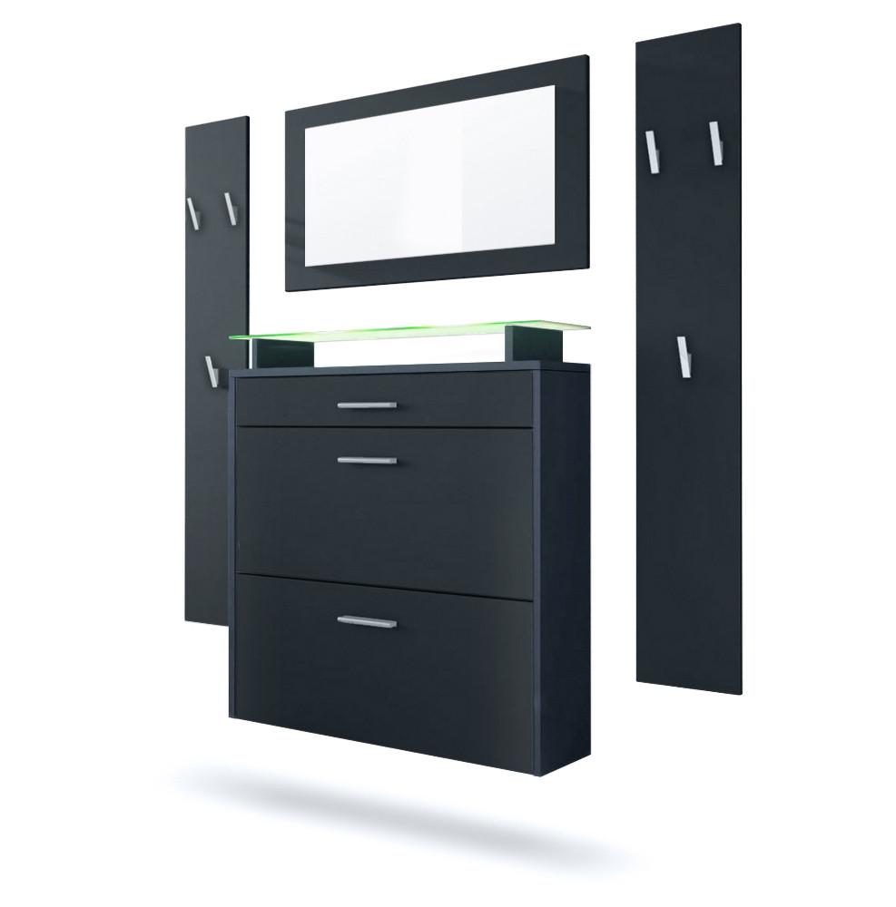 Wohnli Möbelsuche - GARDEROBE Malea Fronten in Schwarz matt