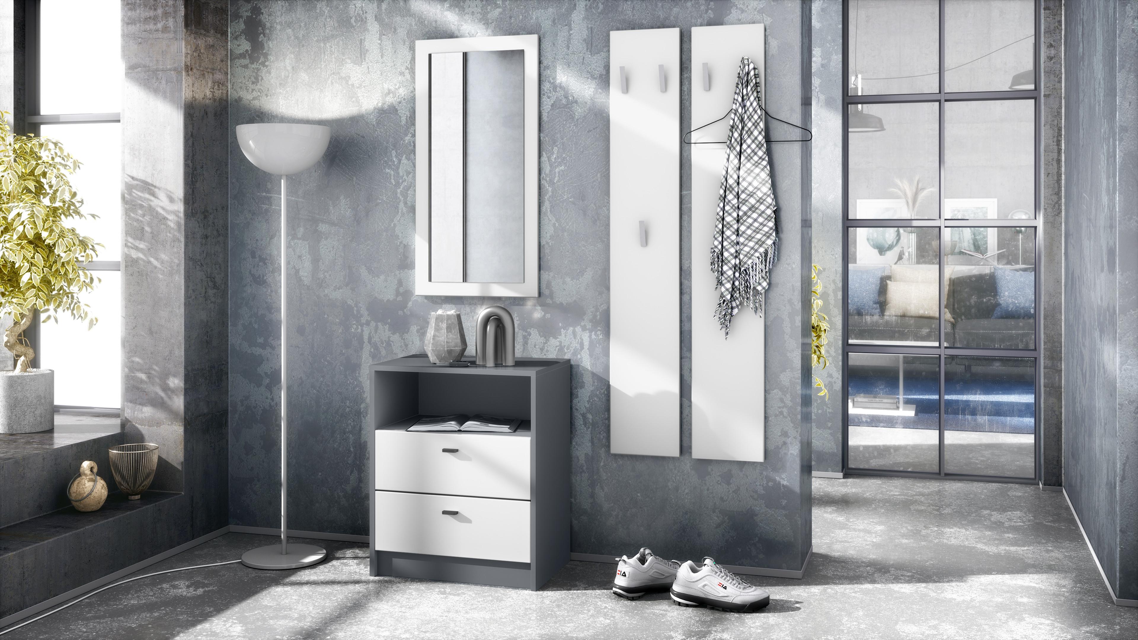 wohnli-moebel-suche-800000608668-1 GARDEROBE Pino Weiß matt Holzwerkstoff Vladon Garderoben Weiß