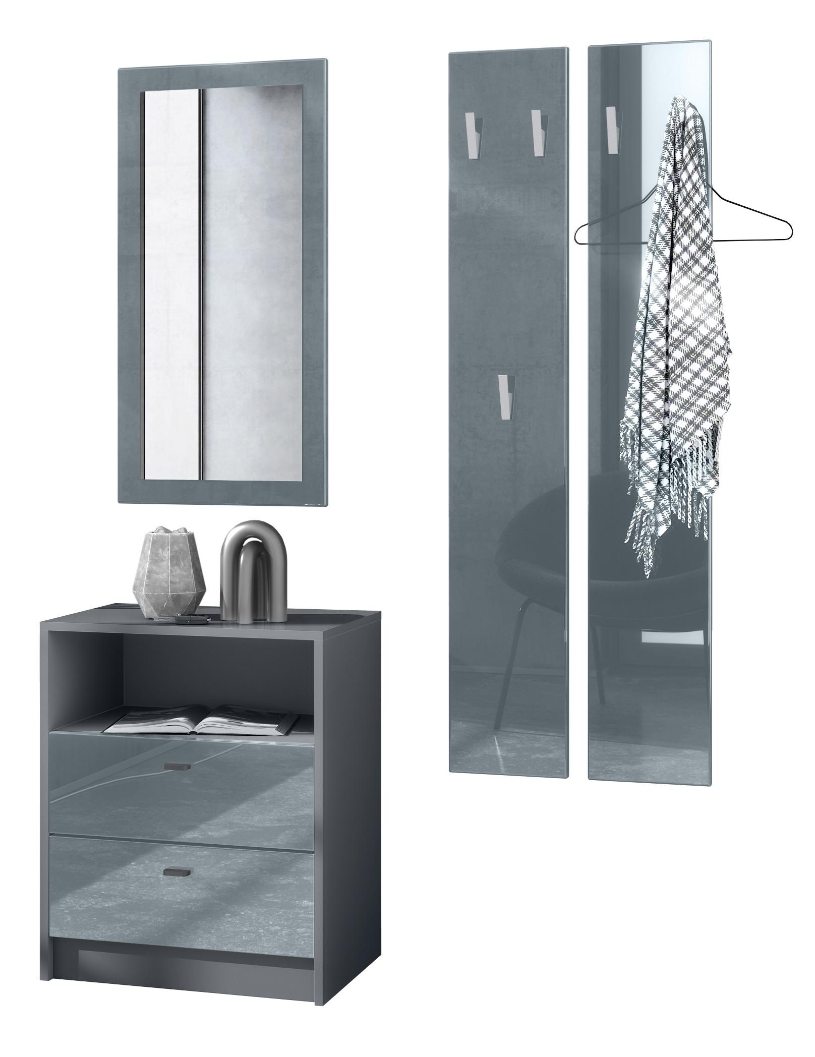 wohnli-moebel-suche-800000608690 Wohnli Möbelsuche - GARDEROBE Pino Grau Hochglanz