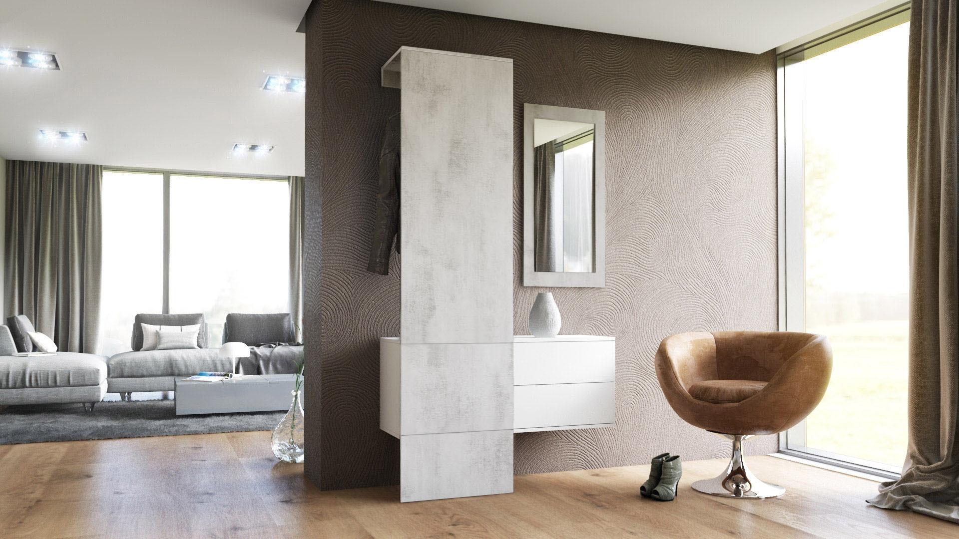 wohnli-moebel-suche-800000608707-1 GARDEROBE Carlton Holzwerkstoff Vladon Garderoben Grau