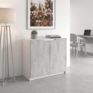 wohnli-moebel-suche-800000608736-1 KOMMODE Logan Fronten in Beton Oxid Optik Holzwerkstoff Vladon Möbel > Kommoden & Schubladenschränke > Kommoden Grau
