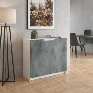 wohnli-moebel-suche-800000608757-1 KOMMODE Logan Fronten in Beton Dunkel Optik Holzwerkstoff Vladon Möbel > Kommoden & Schubladenschränke > Kommoden Grau