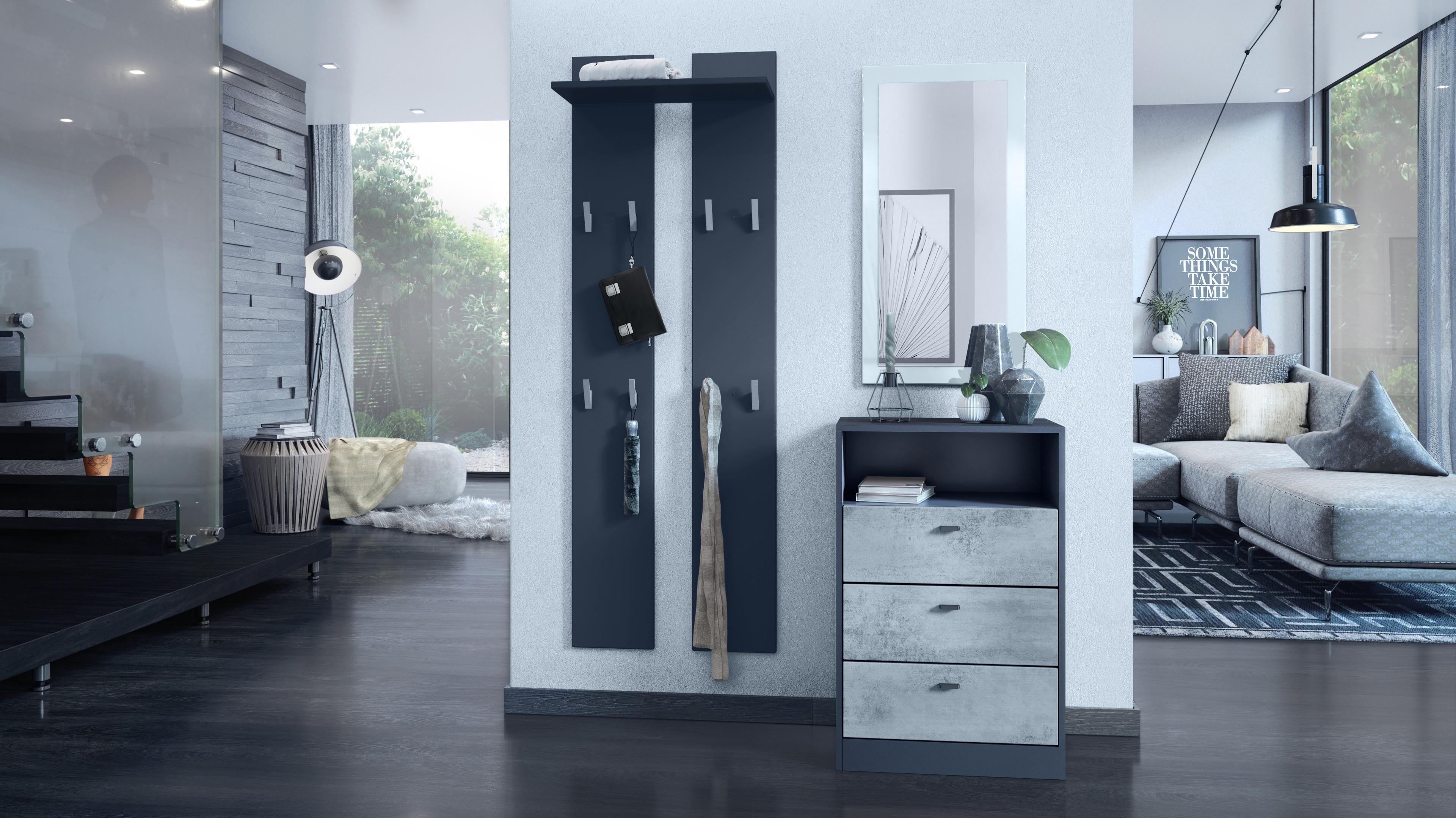 wohnli-moebel-suche-800000608944-1 KOMMODE Pino Fronten in Beton Oxid Optik Holzwerkstoff Vladon Möbel > Kommoden & Schubladenschränke > Kommoden Grau