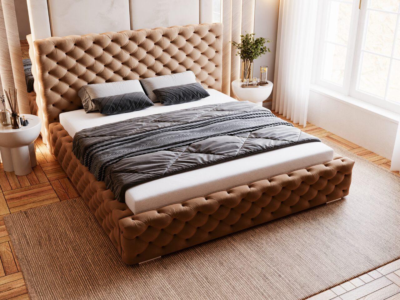 wohnli-moebel-suche-800000609349-1 POLSTERBETT Astra 160x200 Braun Textil Graingold Möbel > Betten > Polsterbetten Braun