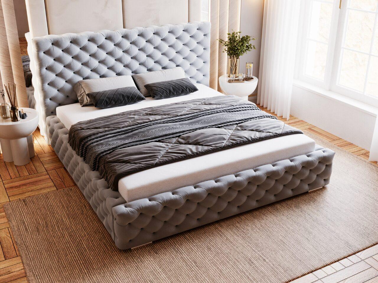wohnli-moebel-suche-800000609437-1 POLSTERBETT Astra 120x200 Grau Textil Graingold Möbel > Betten > Polsterbetten Grau