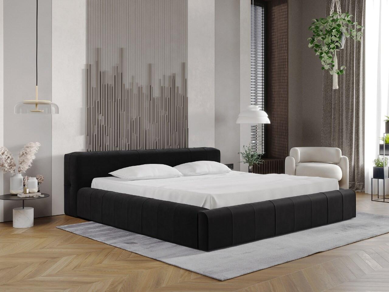 wohnli-moebel-suche-800000609482-1 POLSTERBETT Lipari 140x200 Schwarz Textil Graingold Möbel > Betten > Polsterbetten Schwarz