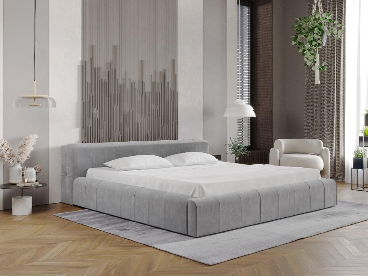 wohnli-moebel-suche-800000609517-1 POLSTERBETT Lipari 140x200 Grau Textil Graingold Möbel > Betten > Polsterbetten Grau