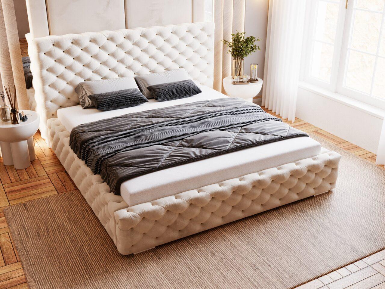 wohnli-moebel-suche-800000609535-1 POLSTERBETT Astra 180x200 Beige Textil Graingold Möbel > Betten > Polsterbetten Beige