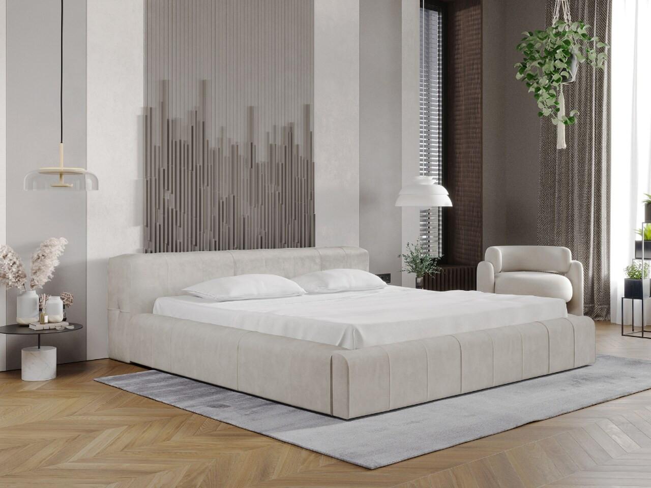 wohnli-moebel-suche-800000609615-1 POLSTERBETT Lipari 140x200 Beige Textil Graingold Möbel > Betten > Polsterbetten Beige