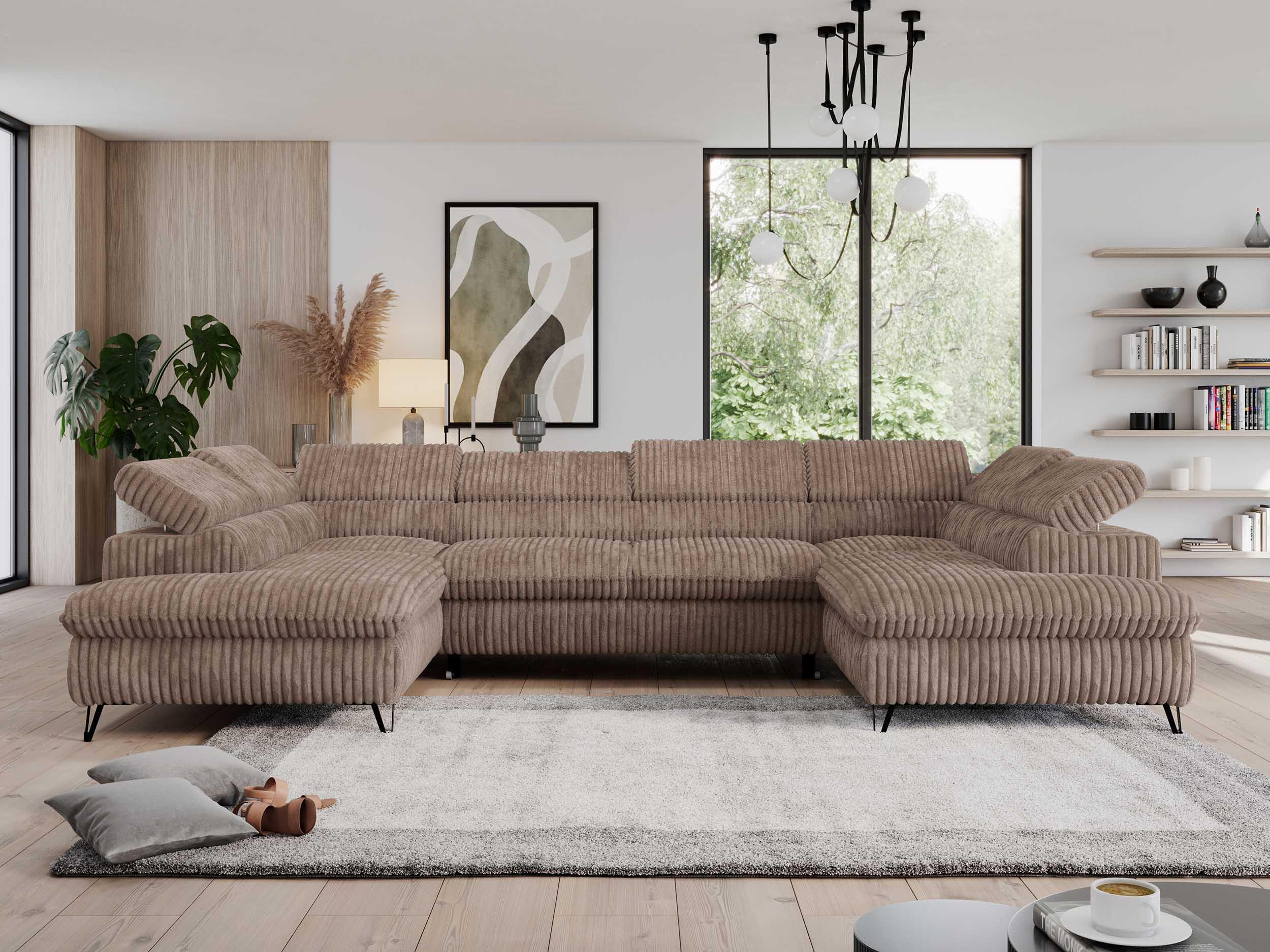 wohnli-moebel-suche-800000611295-1 WOHNLANDSCHAFT PEDRO U Cord Braun Textil MKS Möbel > Sofas & Couches > Wohnlandschaften > Wohnlandschaften U-Form Braun