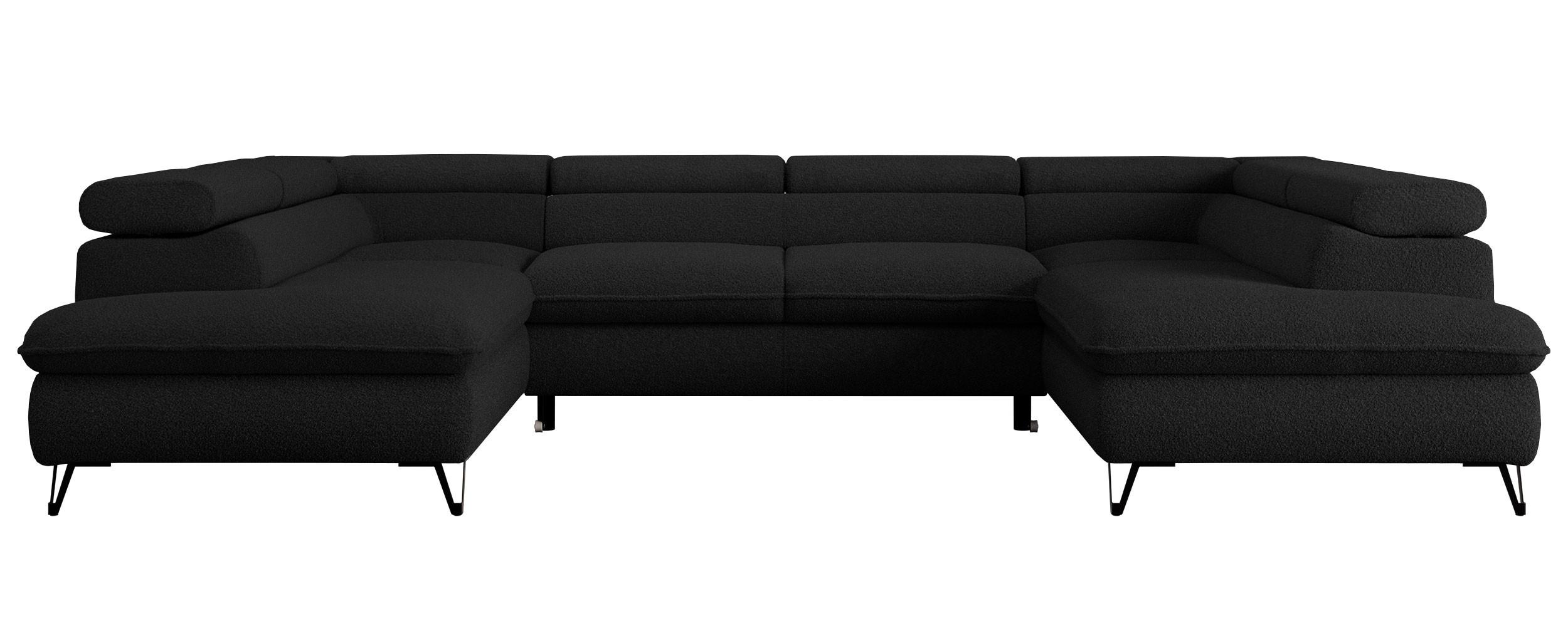 Wohnli Möbelsuche - WOHNLANDSCHAFT PEDRO U Boucle Schwarz