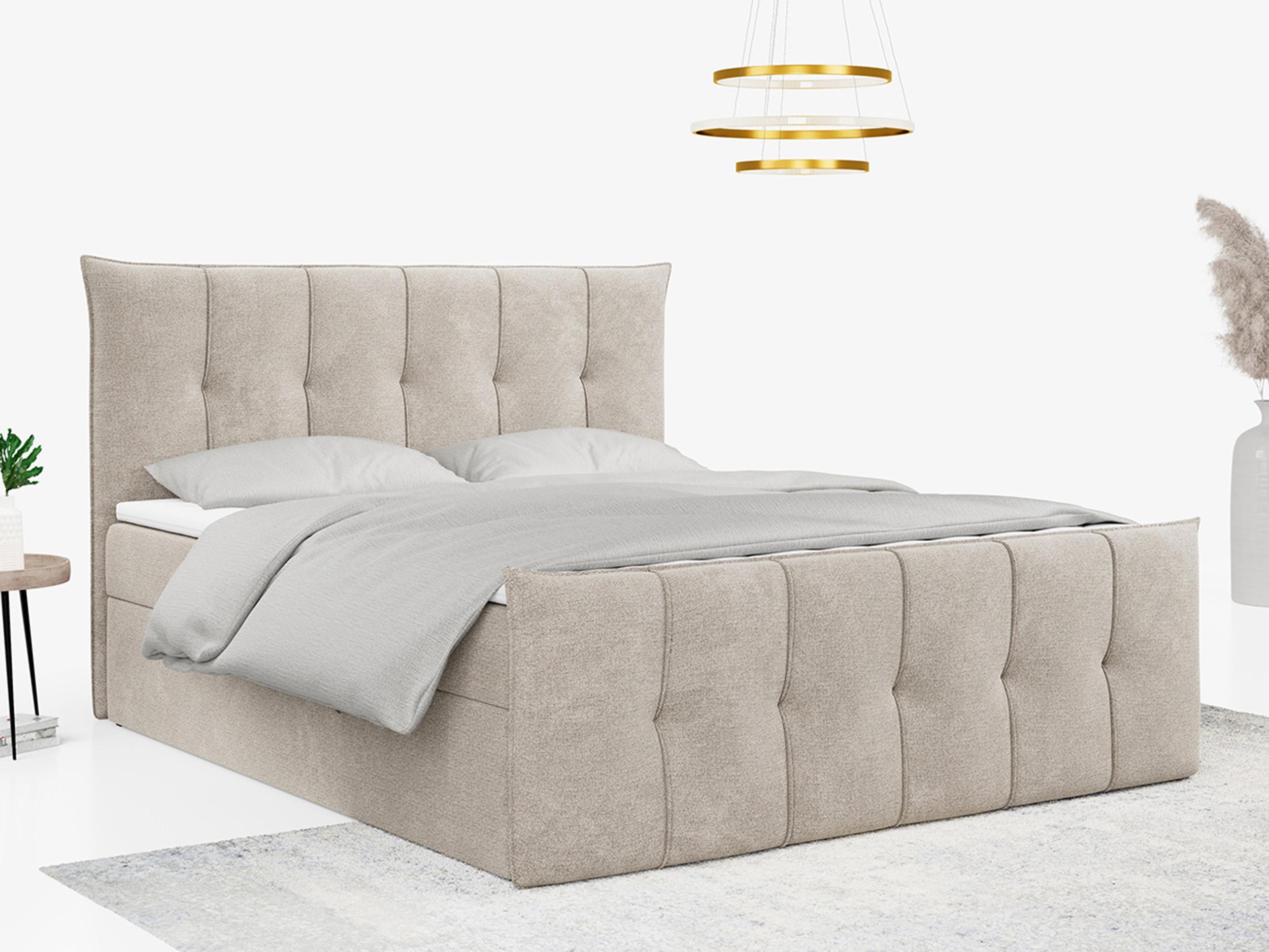 wohnli-moebel-suche-800000611324-1 BOXBETT PREMIUM 11 140/200 Beige Struktur - H4 Textil MKS Möbel > Betten > Boxspringbetten Beige